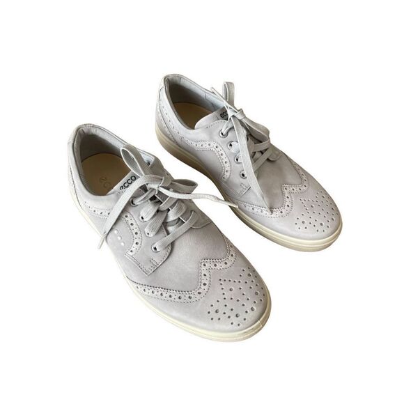 Ecco Mens Gray Wingtip Casual Hybrid Lace Up Golf Sneaker Shoes Size 43 - Picture 5 of 9